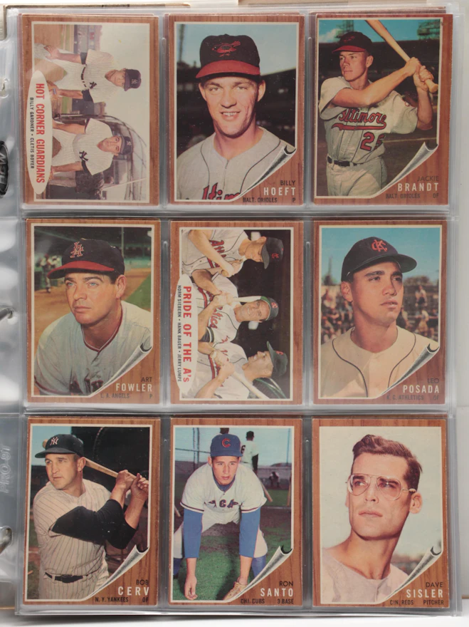 1962 Topps Baseball Cards with Hall of Fame and Star Player Ty ClonCards | EBTH